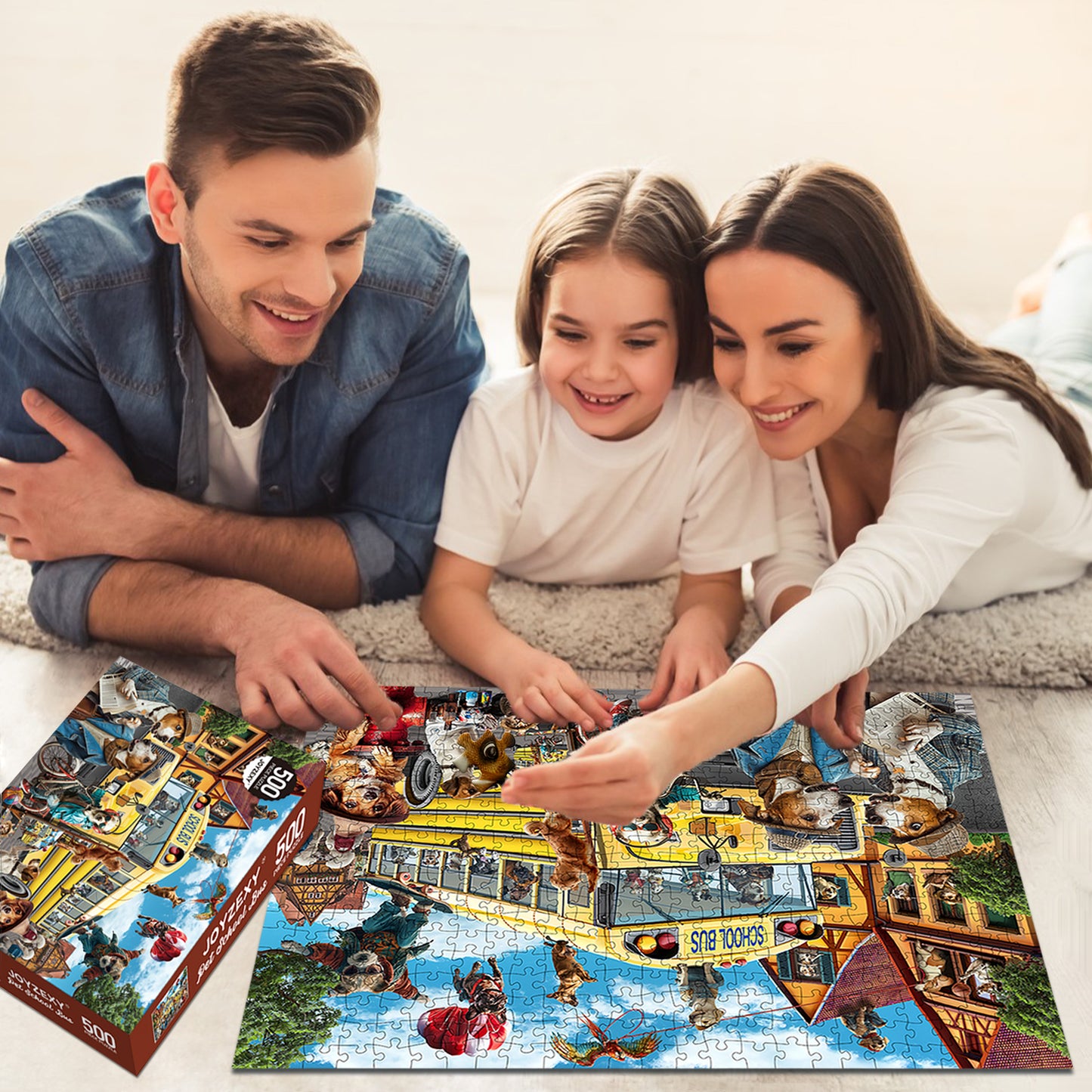 Pet School Bus Puzzle 500 Pieces