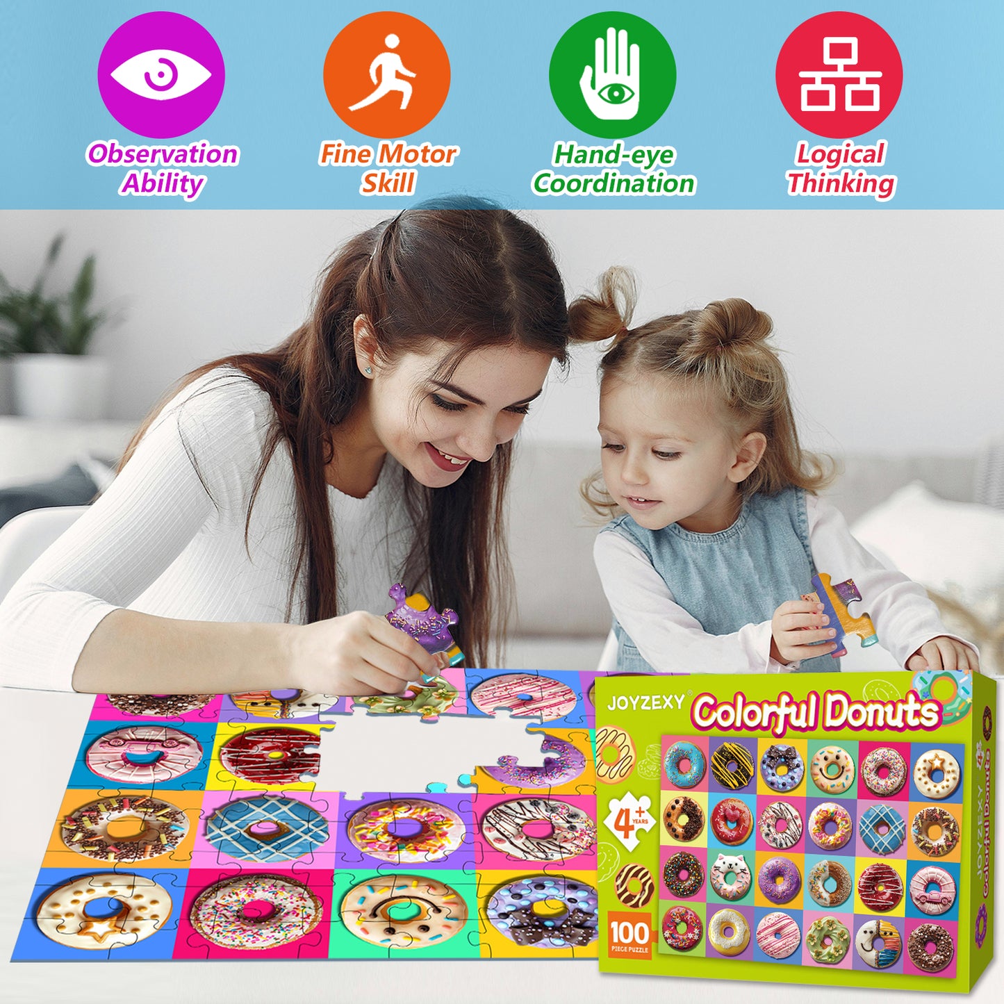 Colorful Donuts Puzzle 100 Pieces