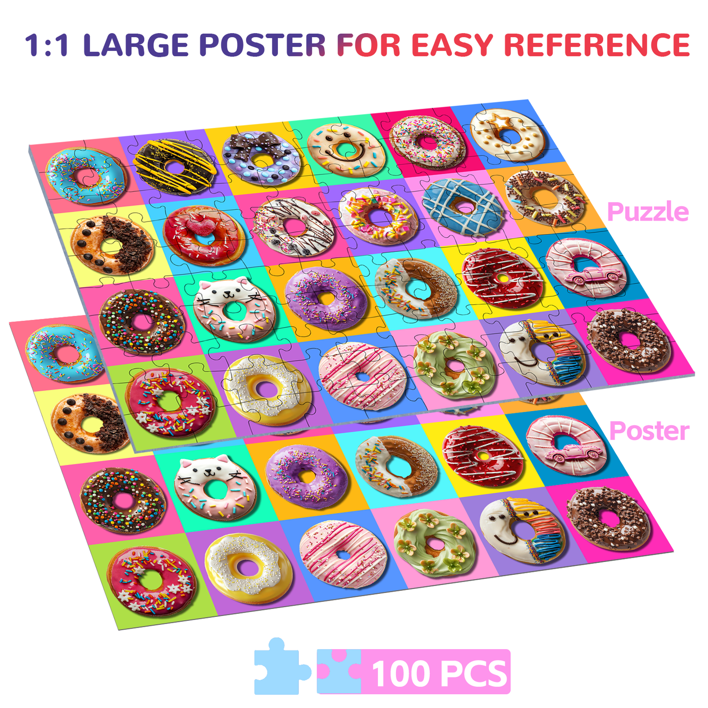 Colorful Donuts Puzzle 100 Pieces
