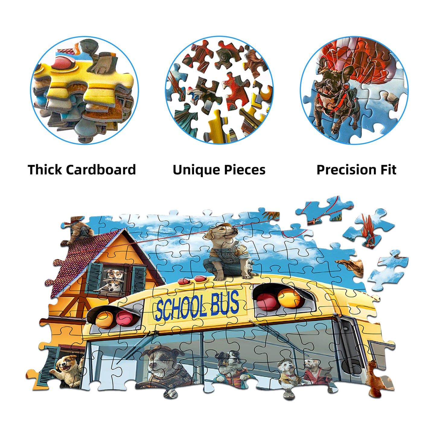 Pet School Bus Puzzle 500 Pieces