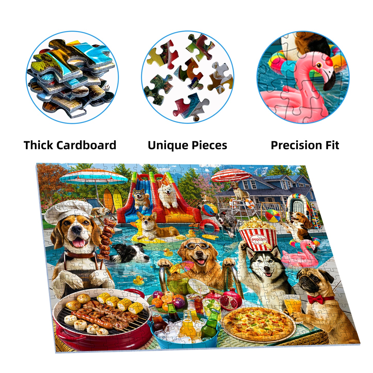 Dog Pool Party Puzzle 500 Pieces