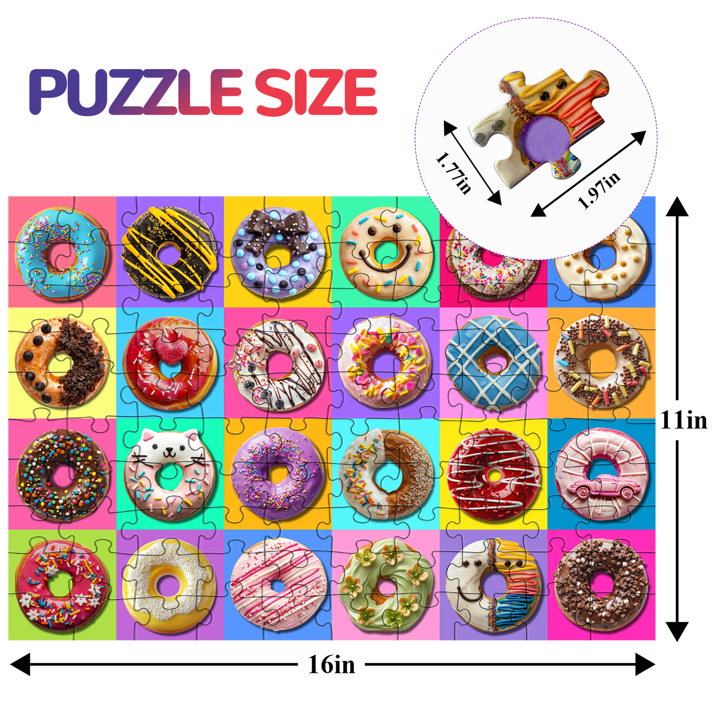 Colorful Donuts Puzzle 100 Pieces